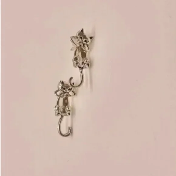 ⭐️❤️FREE Cat Kitten Drop Hipster Hippie Art Artsy Modern Classy Drop Earrings - Picture 3 of 10